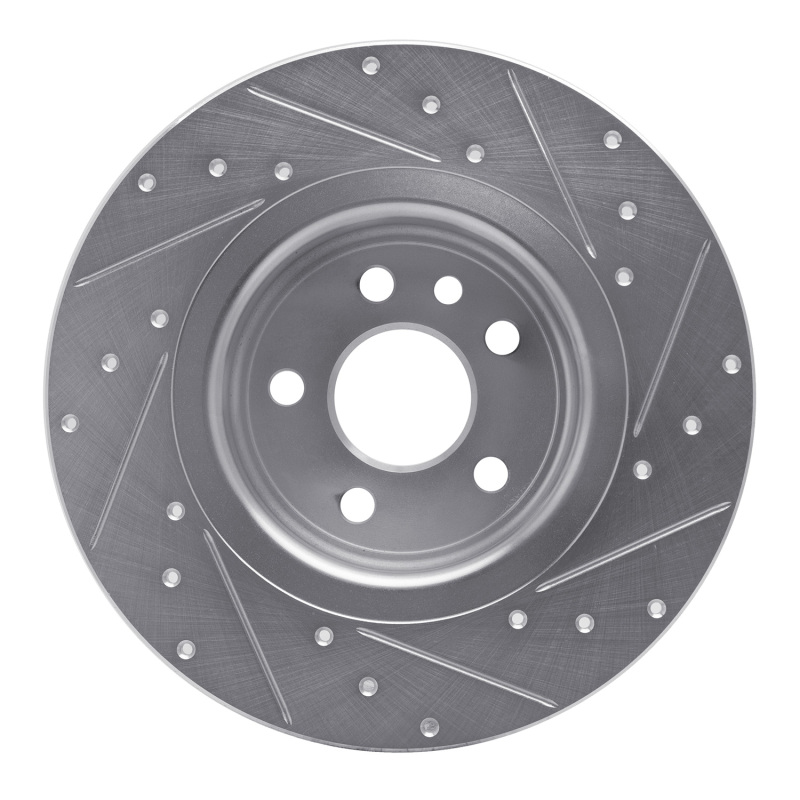 Land Rover Range Rover Evoque Brake Rotor (1) - Rear Left - R1 Concepts - Drilled & Slotted - Silver - `16-`19